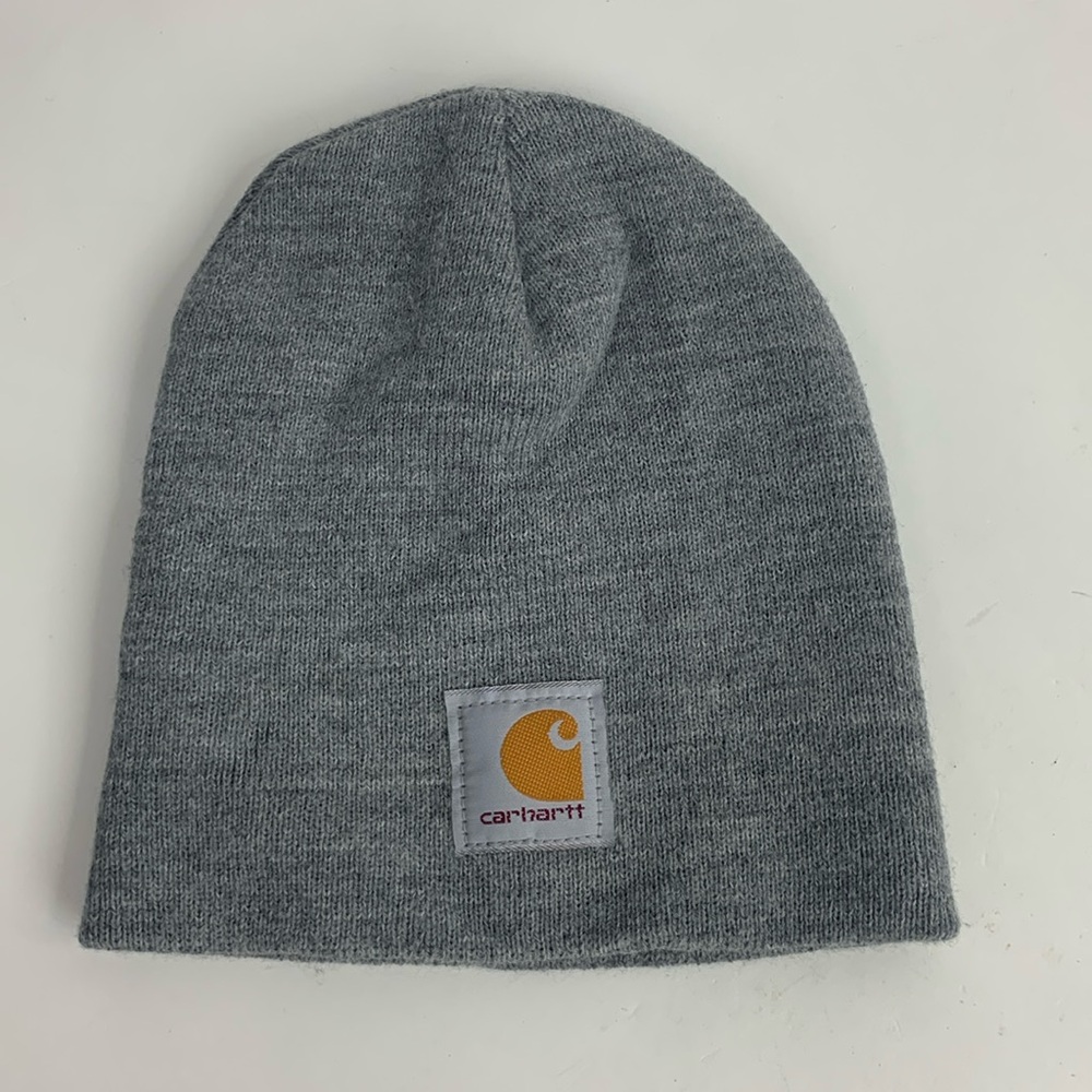 Carhartt Knit Hat beanie Light Gray Stretch Carhartt logo patch NWOT One size